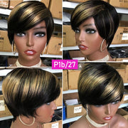 Short Pixie Cut Straight Bob Wig With Bangs