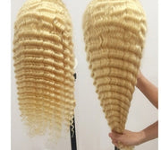613 Honey Blonde Deep Wave Curly Wig