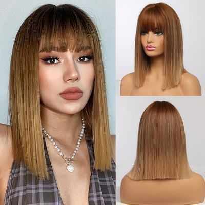 Ombre Short Straight Synthetic Wig