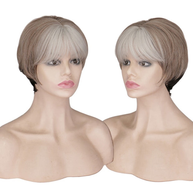 Synthetic Mixed Blonde Short Wig